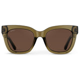 Crystal green and brown square sunglasses with polarized lenses and acetate frame—modern and protective eyewear with UV protection
