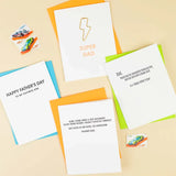 Super Dad - Lightning Bolt Letterpress Paper Clip Greeting Card - Father's Day