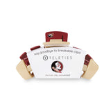Medium garnet and gold FSU hair clip with bendable teeth for secure hold