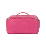 {FINAL SALE} Herringbone Beauty Bag Medium Raspberry