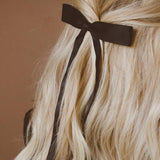 Satin Ribbon Long Bow Clip