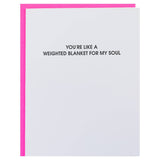 Weighted Blanket Letterpress Greeting Card