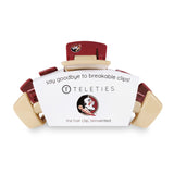 Large garnet and gold FSU hair clip with bendable teeth for thick hair
