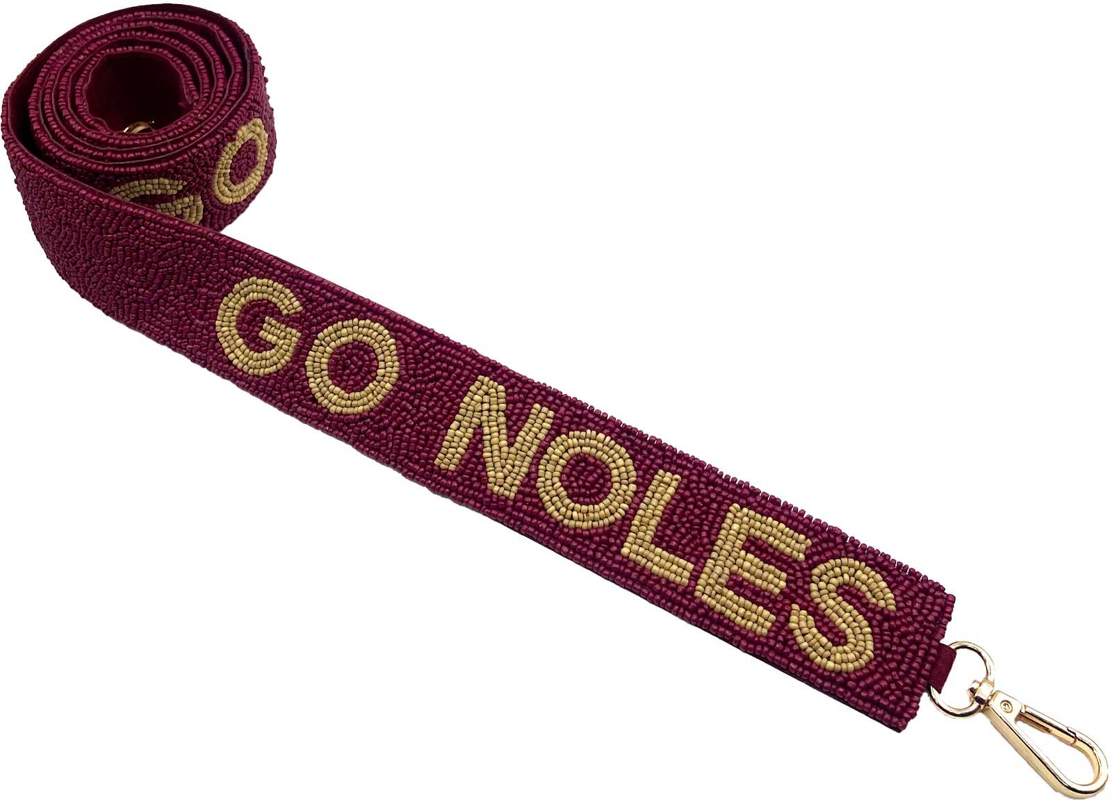 Go Noles Beaded Bag Strap in Garnet