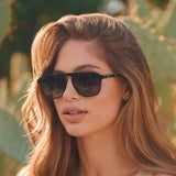 Emerson Square Aviator Polarized Sunglasses - Beige Tort/Black