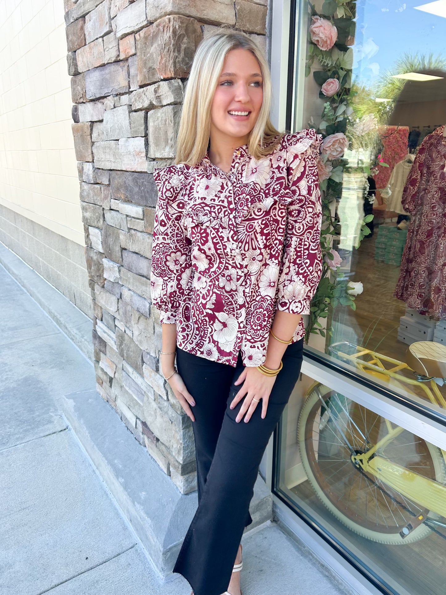 True Mystery Flutter Sleeve Top