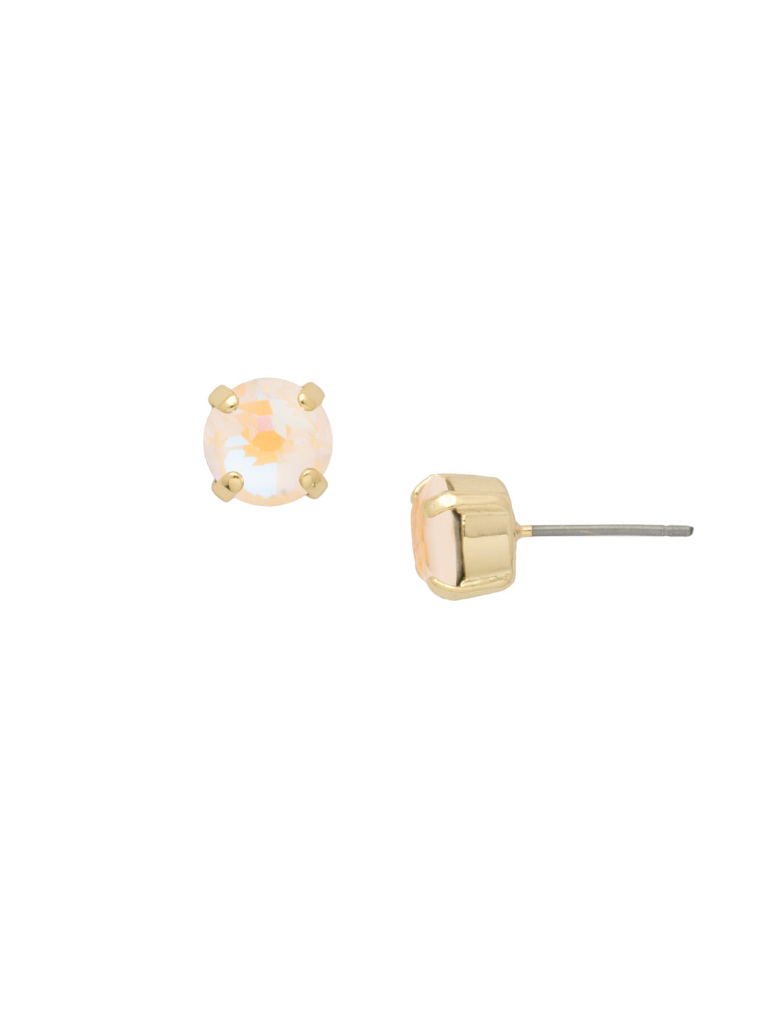 Small gold-tone stud earrings with Ultra White crystals from Sorrelli’s Simple Stud style.