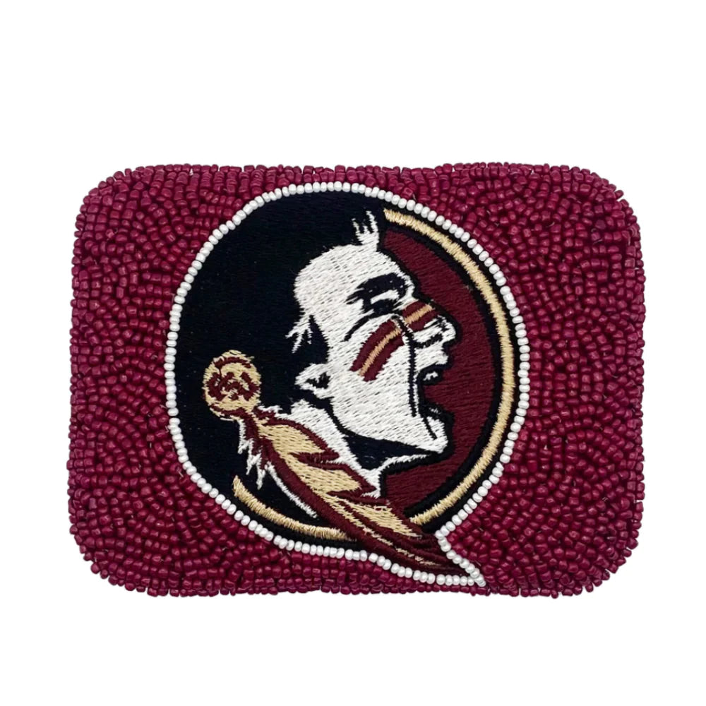 Seminoles Burgundy Beaded CC Holder
