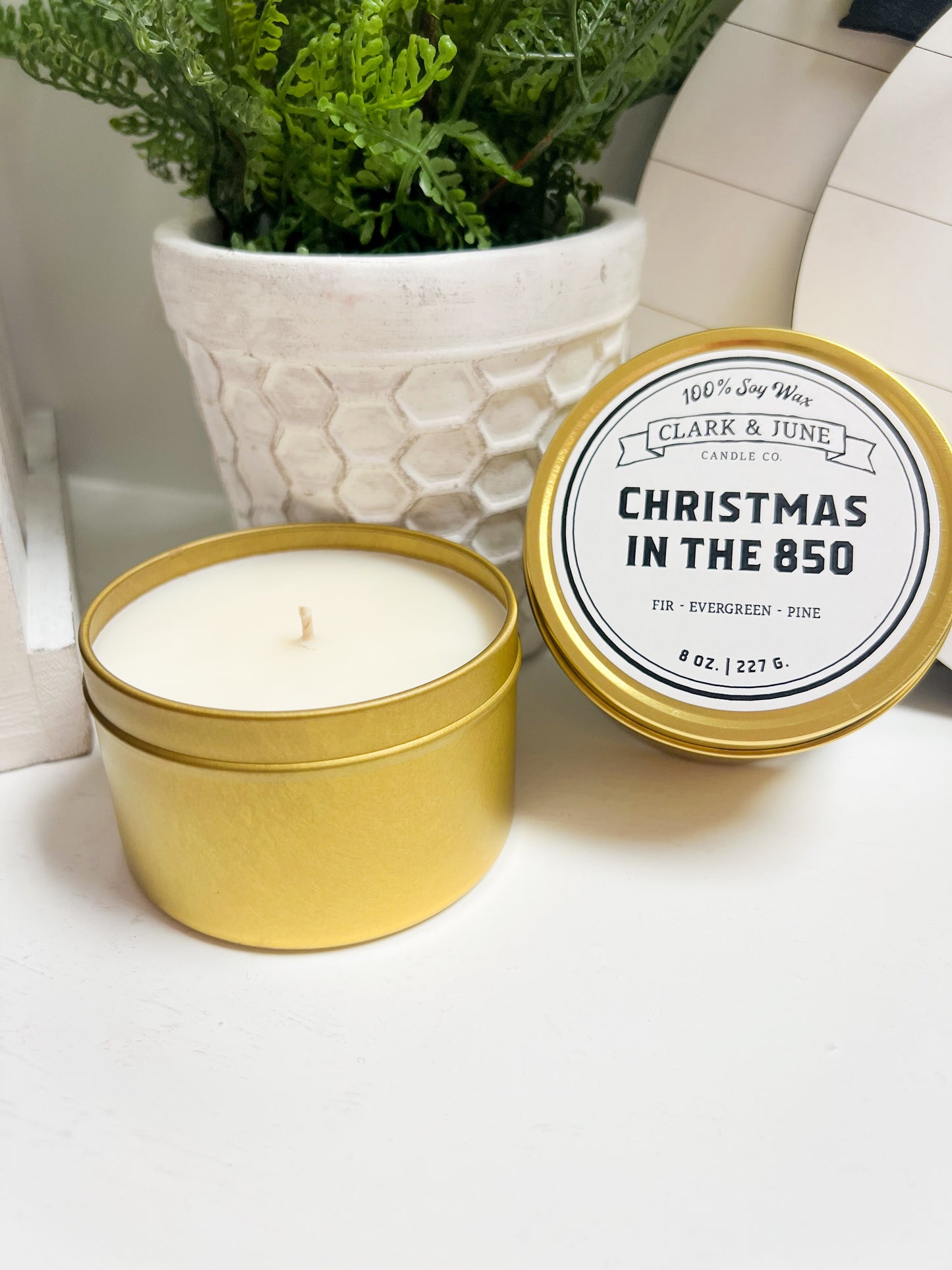 Christmas In The 850 Tin Candle