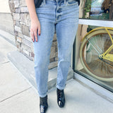 Judy Blue The Issey Midrise Bleach Boyfriend Jeans | Front View