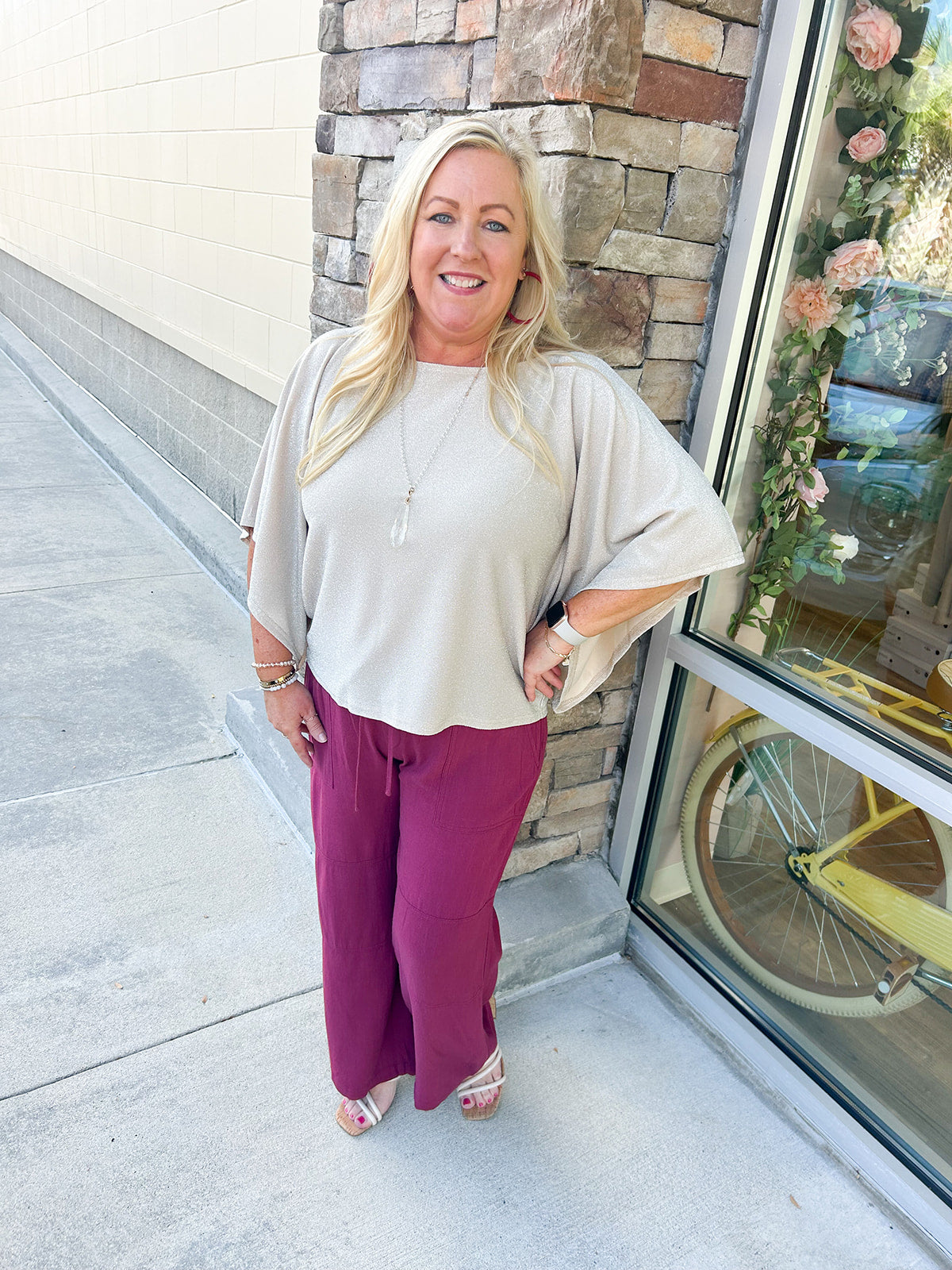 Glamour Chic Metallic Glimmer Top | Styled View