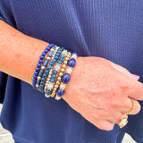 Multibead Stackable Bracelet in Navy 7 bracelet set