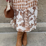 Autumn Tides Tiered Shirt Dress