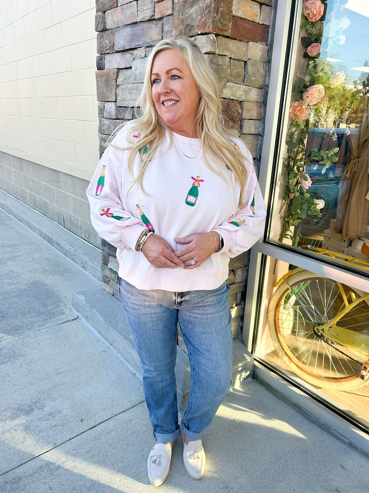 Millie Champagne Bottle Sweatshirt