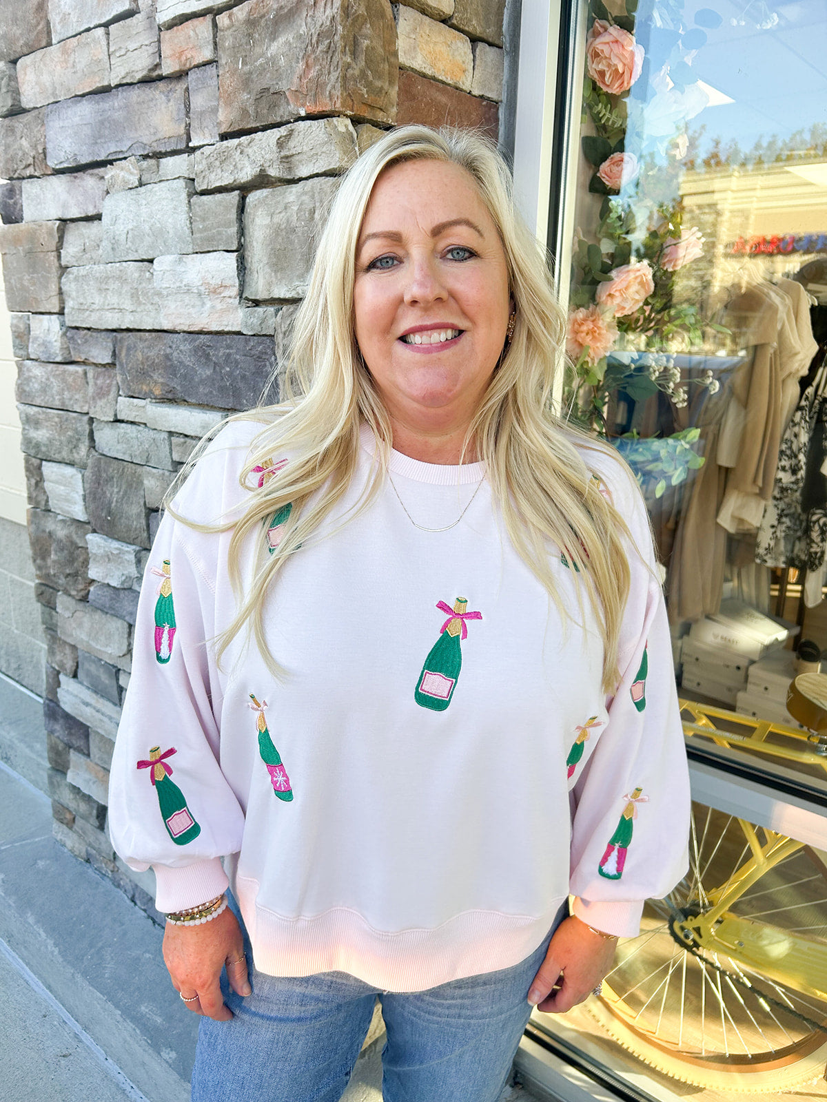 Millie Champagne Bottle Sweatshirt