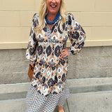 Harvest Bloom Tiered Midi Dress