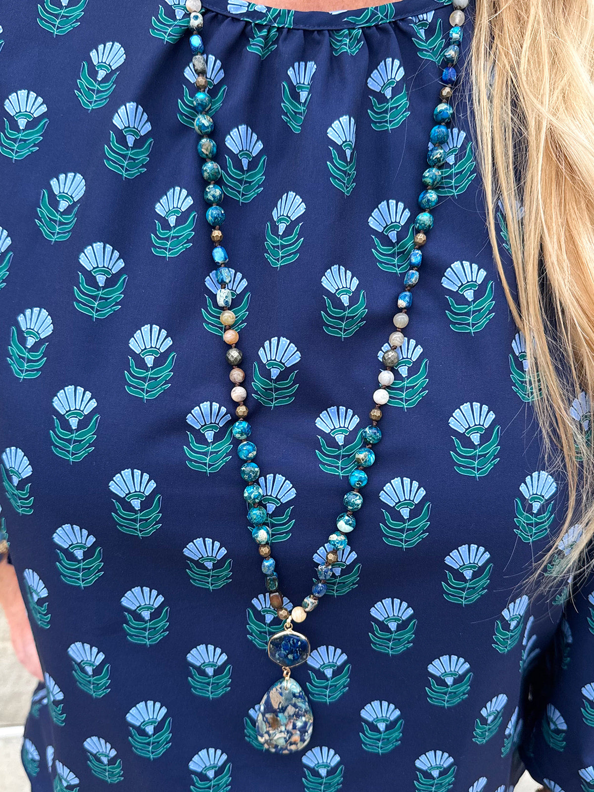 Joy Stone Necklace in Blue