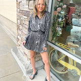 Champagne Nights Pleated Dress | Front View