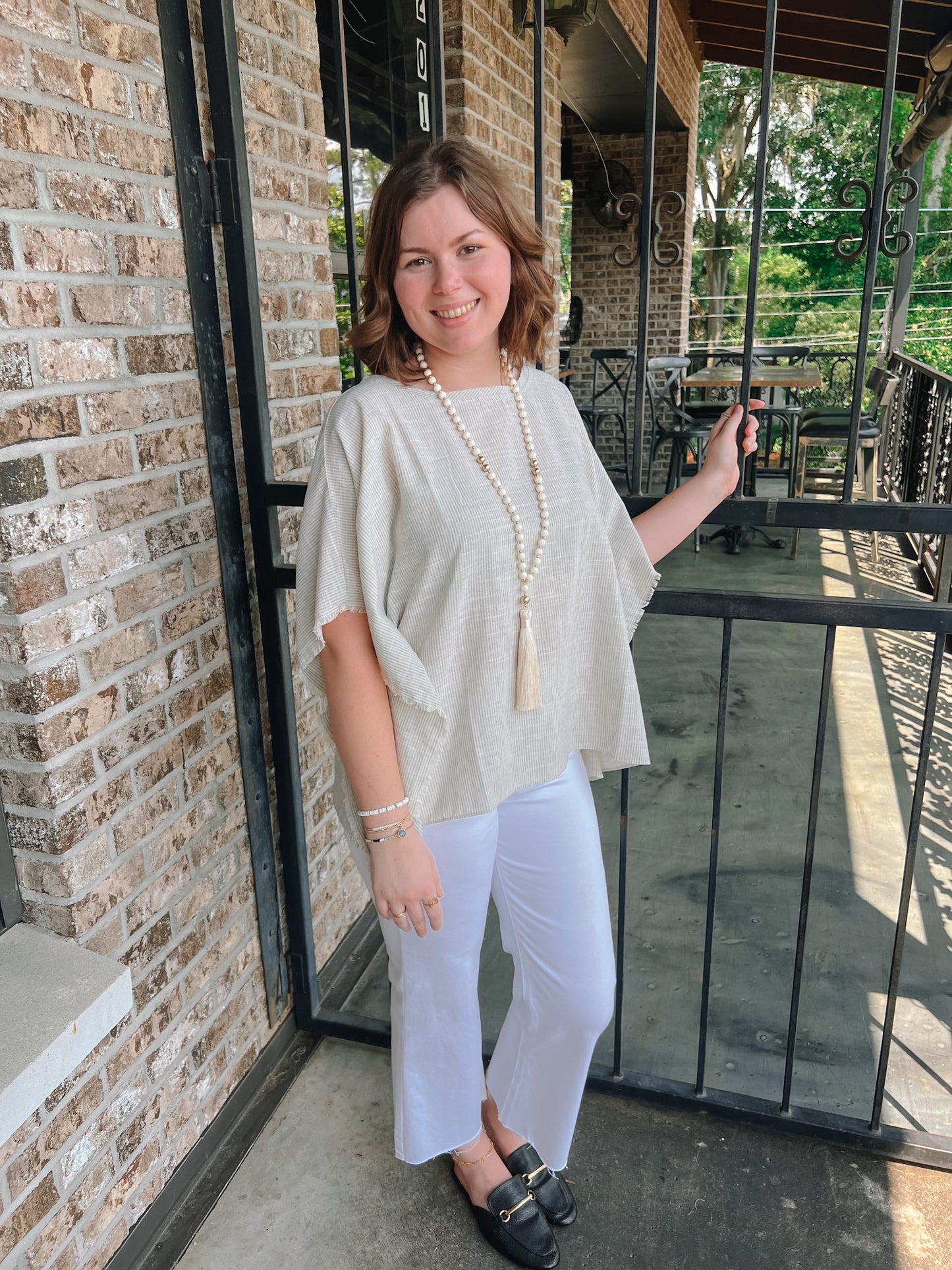 Sure and Steady Fringe Trim Top-Mist | Side View