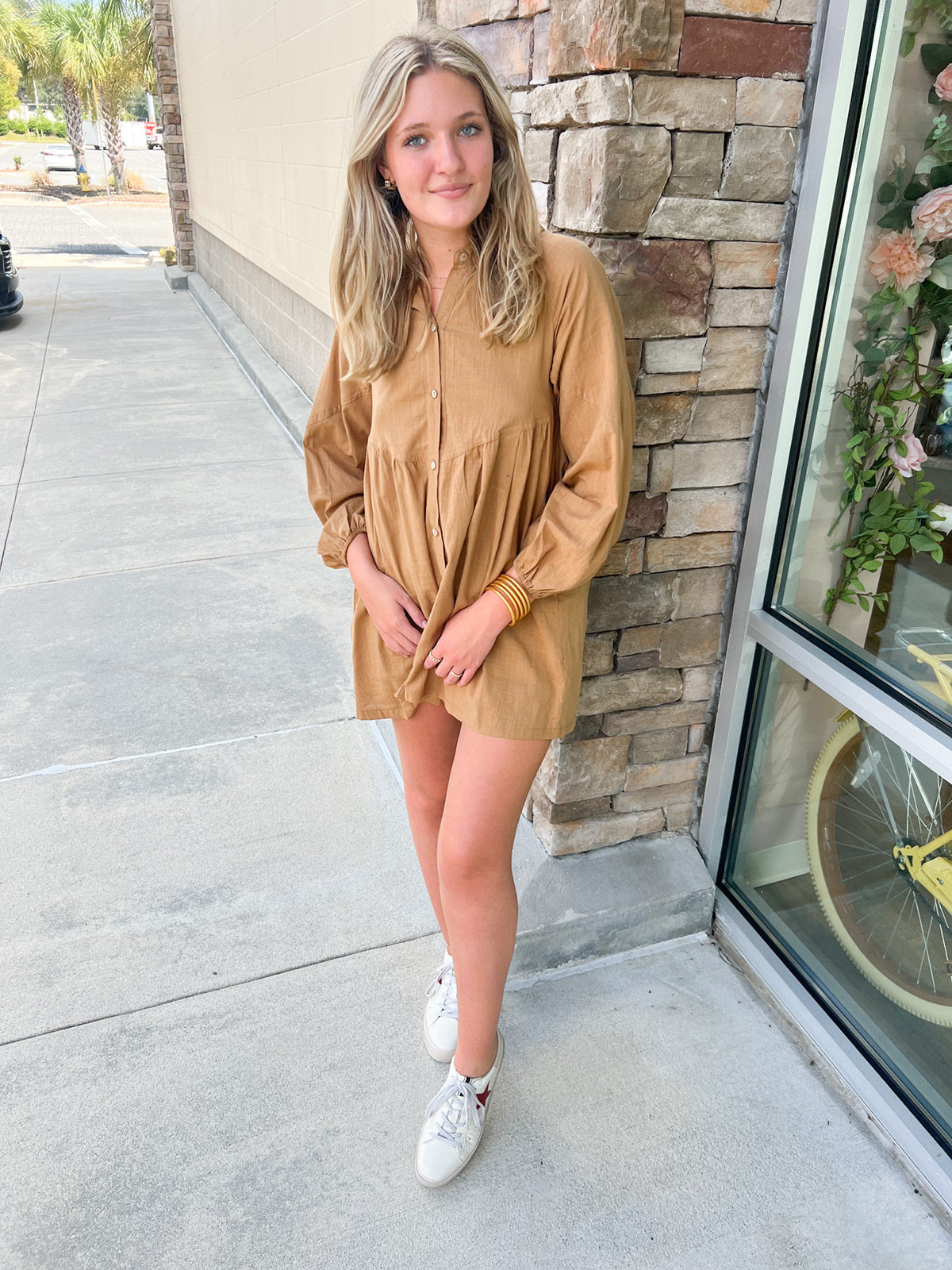 Mountain Views Button Down Dress | Front View