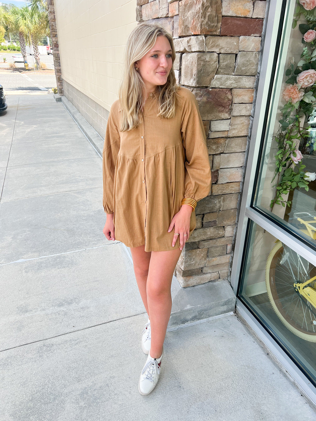Mountain Views Button Down Dress | Front View