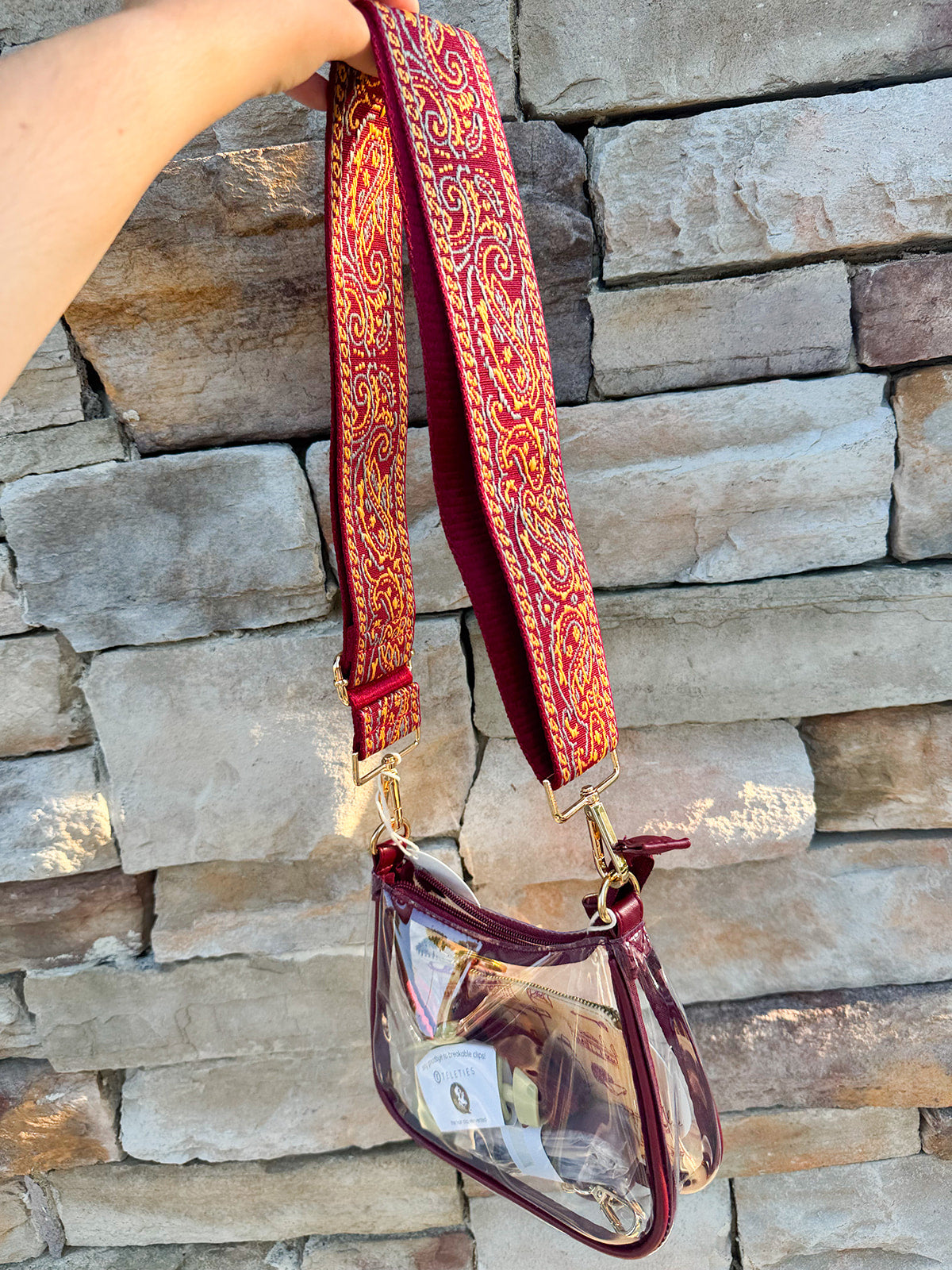 Garnet Luxe Paisley Bag Strap
