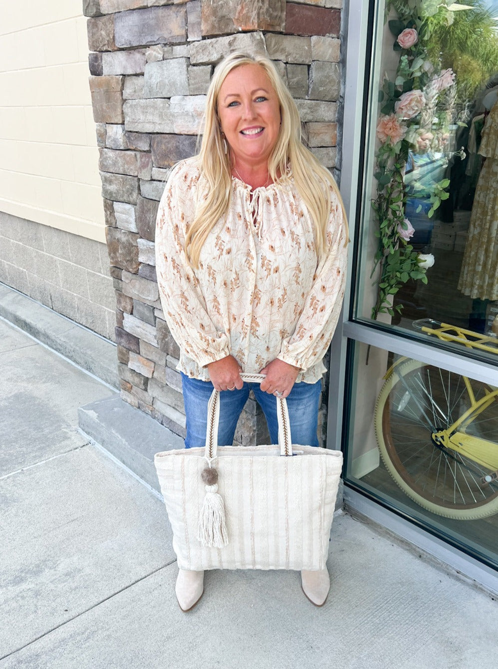 Hand In Hand Floral Chiffon Blouse | Styled View
