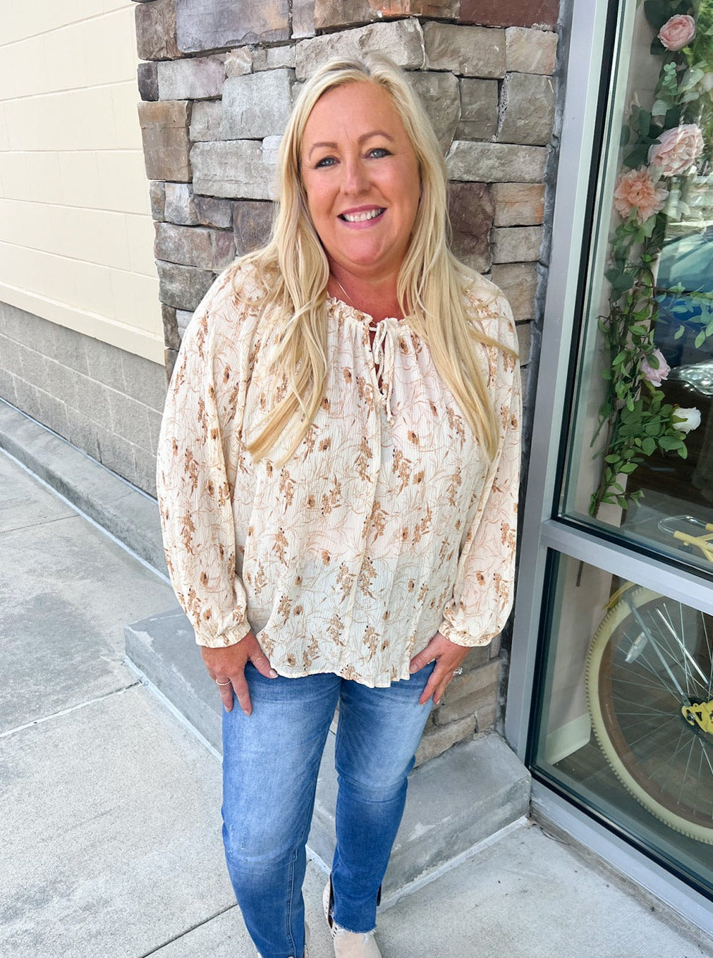 Hand In Hand Floral Chiffon Blouse | Front View