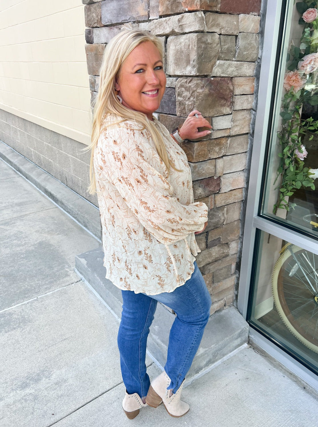 Hand In Hand Floral Chiffon Blouse | Side View