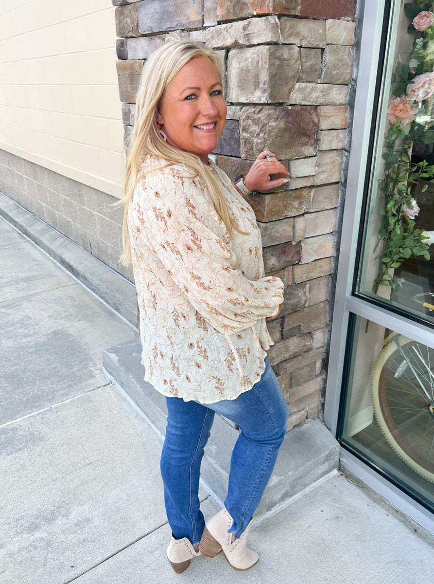 Hand In Hand Floral Chiffon Blouse The Pink Pineapple Tallahassee Fl