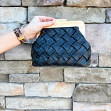 Midnight Market Woven Clutch in Black