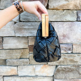 Midnight Market Woven Clutch in Black