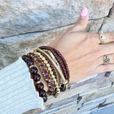 Multicolor Stretch Bracelet in Brown