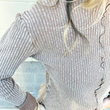 Bonfire Ready Rib Knit Top in Mocha