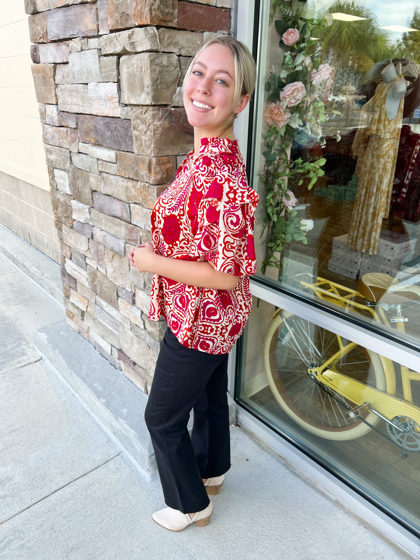 The Annie High Rise Cropped Kick Flare Jeans | Styled View