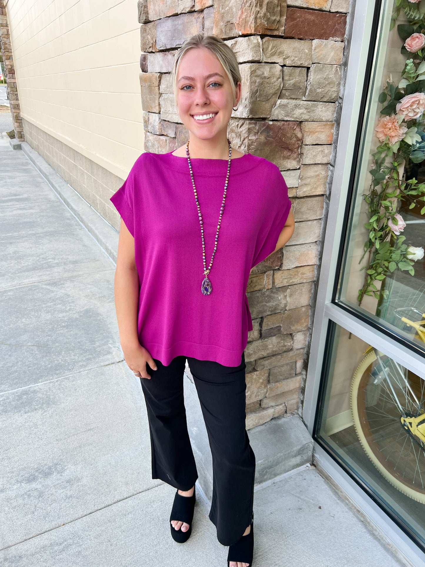 Memory Mile Boat Neck Top | Front View