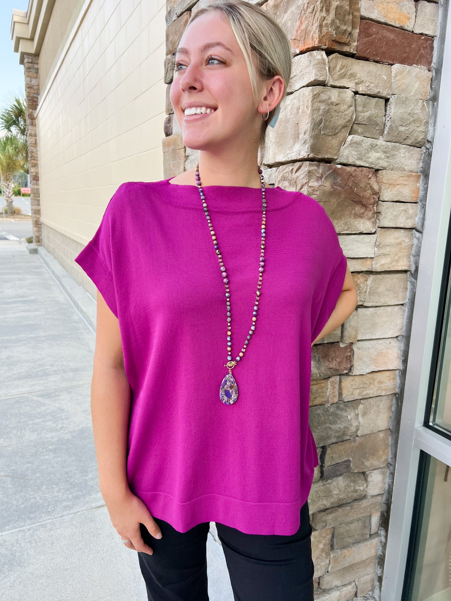 Memory Mile Boat Neck Top | Front View