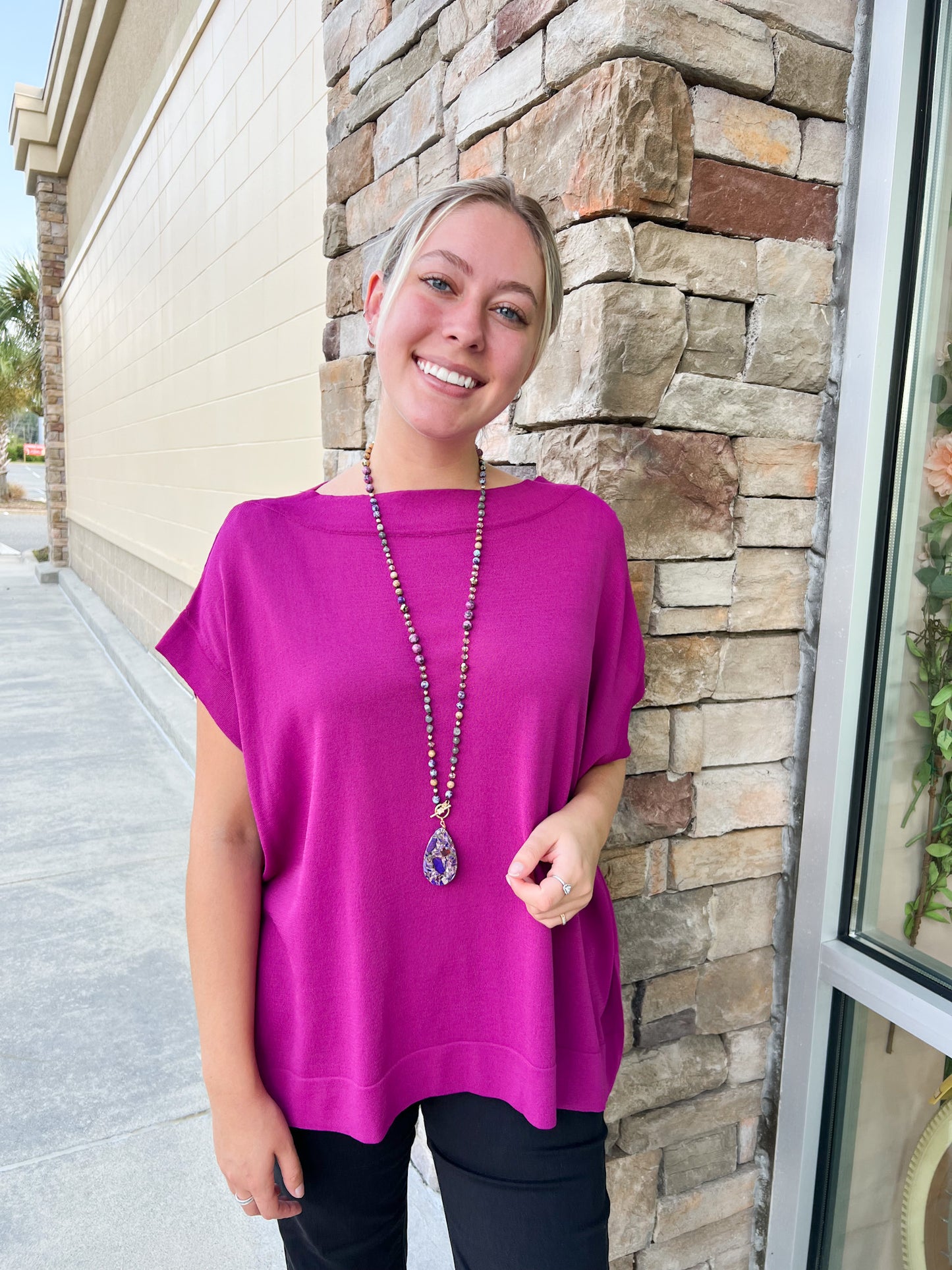 Memory Mile Boat Neck Top | Front View