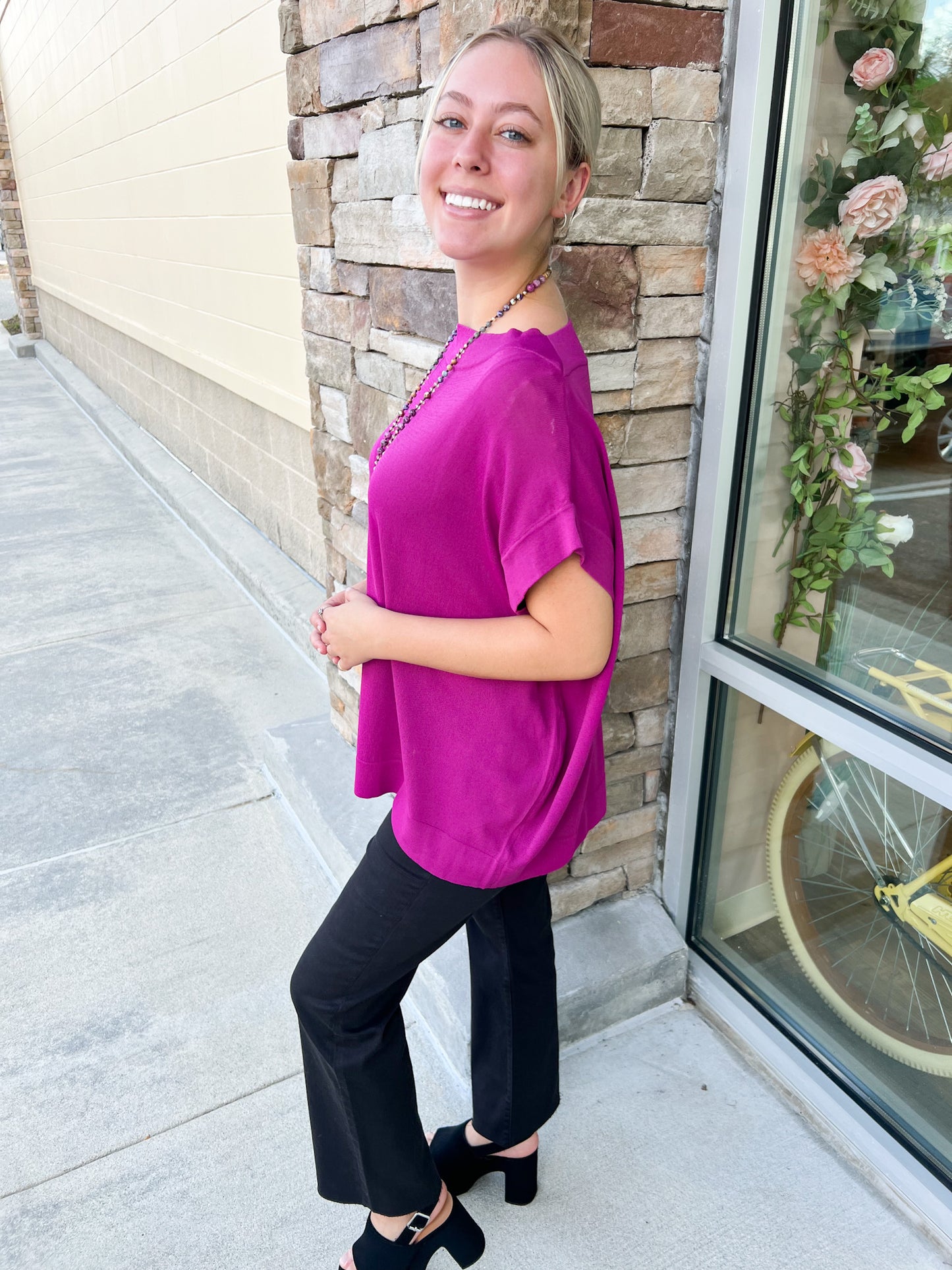 Memory Mile Boat Neck Top | Side View