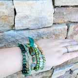 Boho Charm Tassel Bracelet Green
