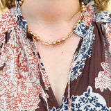 Golden Rhythm Oval & Bead Necklace