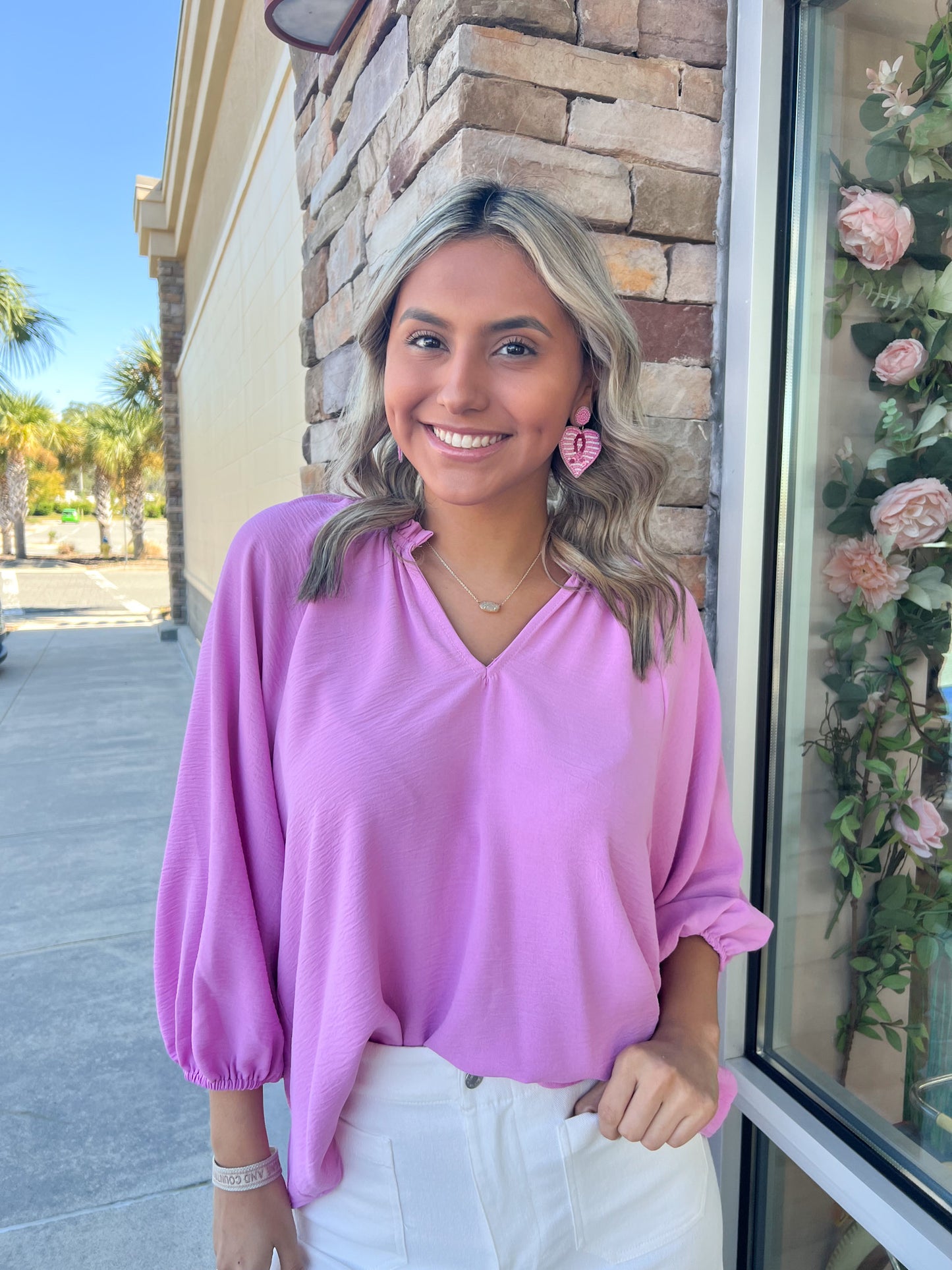 Timeless Tales Puff Sleeve Top-Bubble Pink