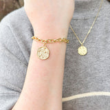Grace Cross Chain Rustic 16k Gold Filled Bracelet