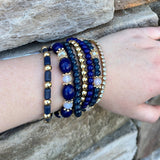 Multibead Stackable Bracelet in Navy 7 bracelet set