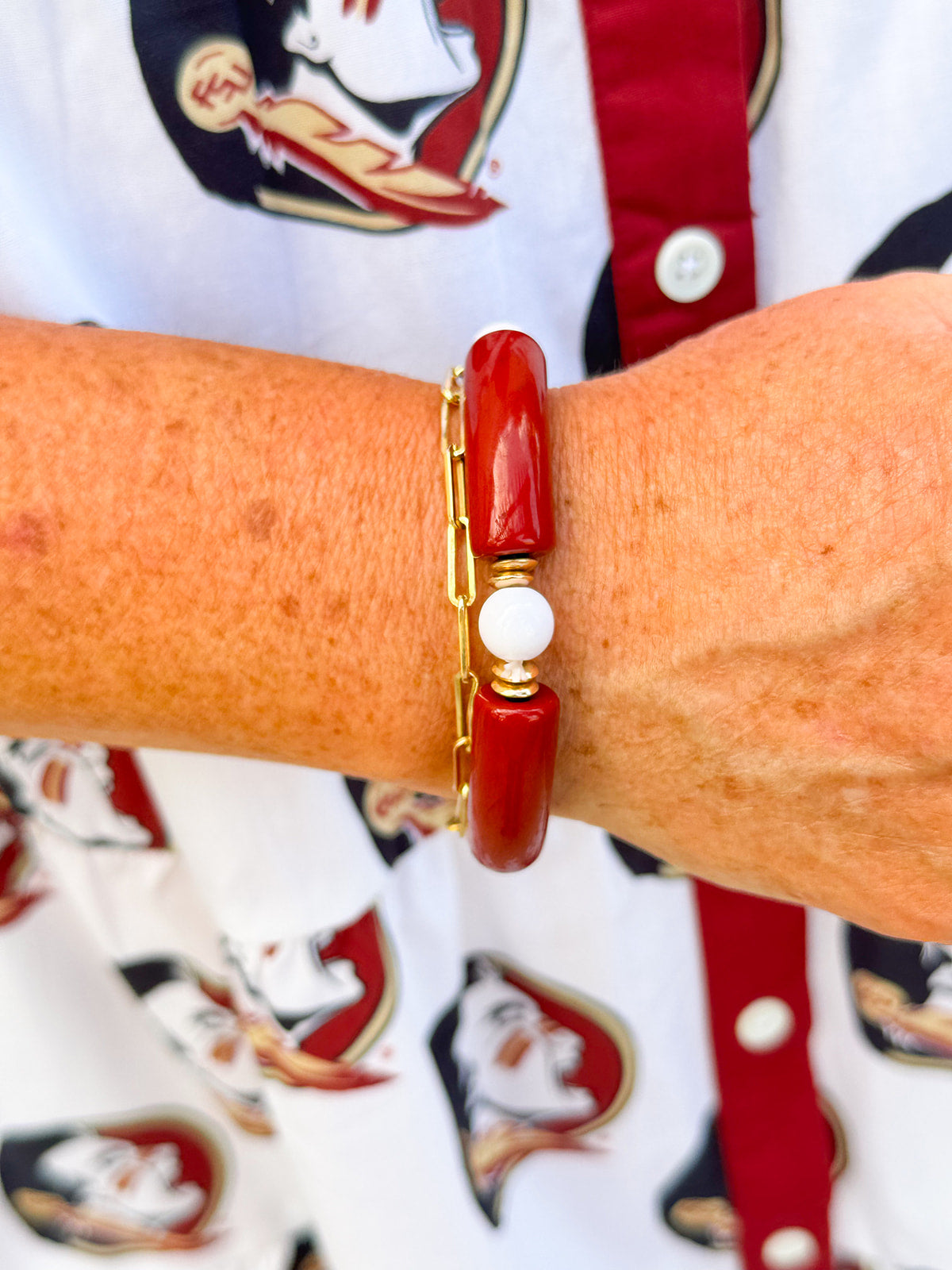 Maroon Luxe Beaded Bracelet