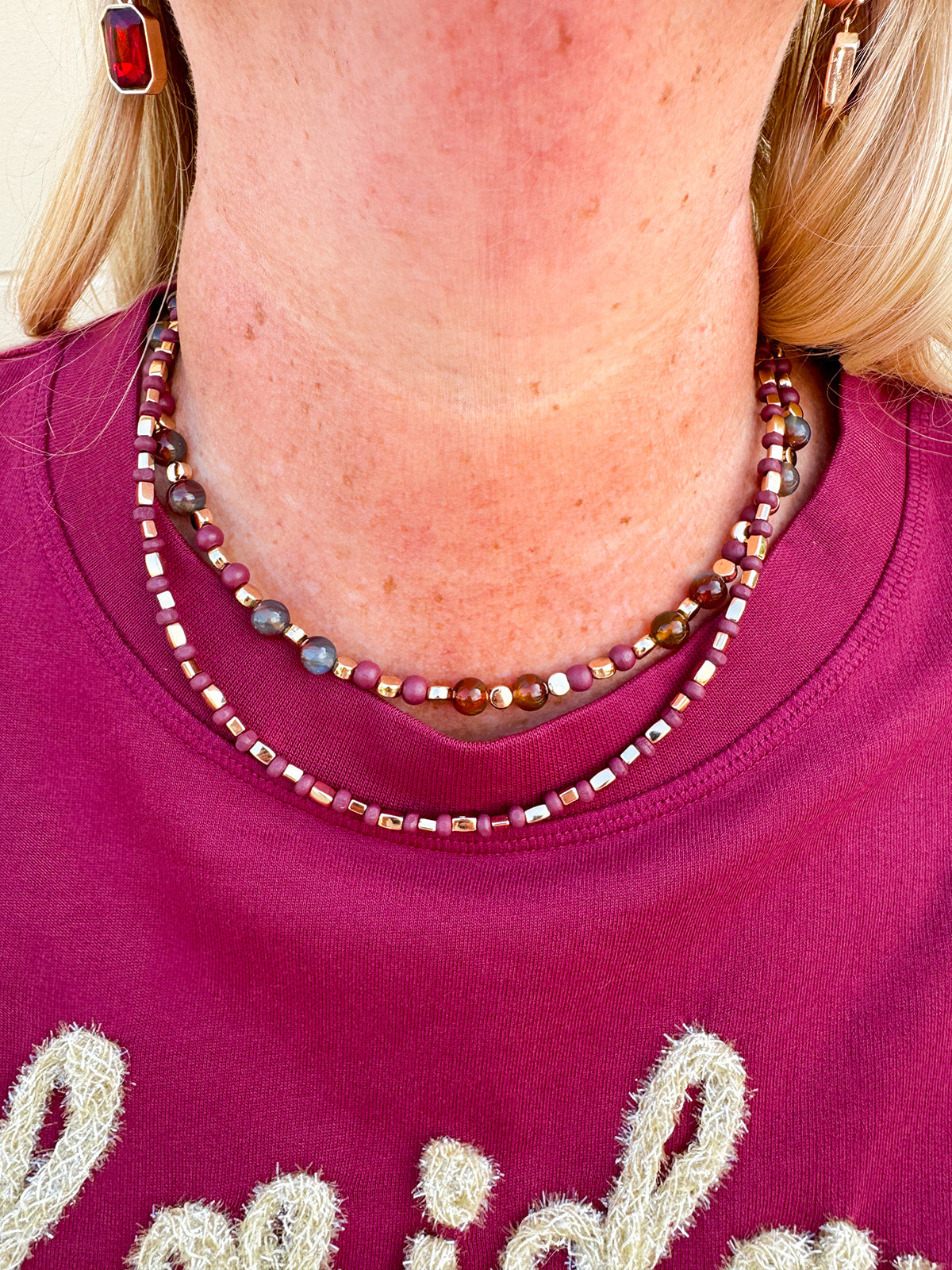 Autumn Layered Beaded Necklace