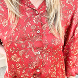 Falling For Autumn Satin Floral Top