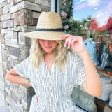 Tan Braided Straw Fedora