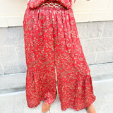 Escape To Comfort Satin Floral Pants