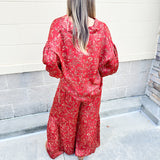 Falling For Autumn Satin Floral Top